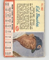 1962 Post Base Set #182 Ed Bouchee