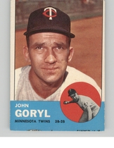 1963 Topps Base Set #314 Johnny Goryl
