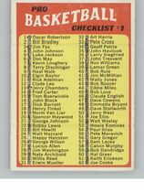 1971 Topps Base Set #144 NBA Checklist No. 1