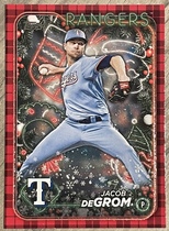 2024 Topps Holiday Red Metallic Glitter #H177 Jacob Degrom