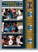 2011 Panini Threads Triple Threat #9 David Garrard|Maurice Jones-Drew|Mike Thomas