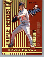 2000 Pacific Revolution Triple Header Holographic Gold #28 Kevin Brown