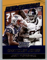2016 Score Reflections Gold #12 Chandler Jones|Jason Pierre-Paul