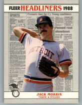 1988 Fleer Headliners #3 Jack Morris