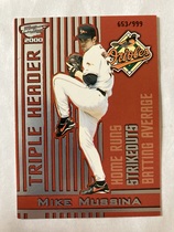 2000 Pacific Revolution Triple Header Silver #24 Mike Mussina