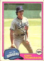1981 Topps Base Set #512 Gary Thomasson