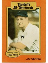 1987 Hygrade All-Time Greats Promo Orange Border Red Back #NNO Lou Gehrig