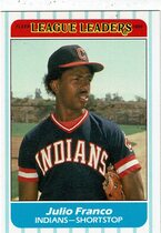 1986 Fleer League Leaders #13 Julio Franco