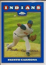 2008 Topps Chrome Blue Refractors #93 Fausto Carmona