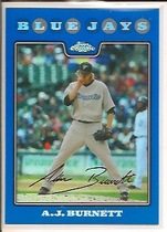 2008 Topps Chrome Blue Refractors #137 A.J. Burnett
