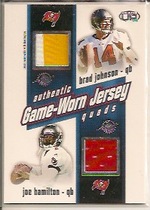 2002 Pacific Heads Up Game Worn Jersey Quads #36 Joe Hamilton|Brad Johnson|Rob Johnson|Shaun King