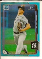 2015 Bowman Chrome Draft Sky Blue Refractor #173 Drew Finley