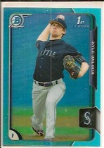 2015 Bowman Chrome Draft Sky Blue Refractor #72 Kyle Wilcox