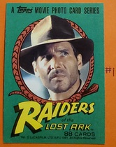 1981 Topps Raiders Of The Lost Ark #1 Title Card