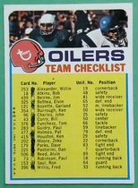 1973 Topps Team Checklists #23 Oilers