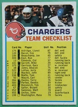 1973 Topps Team Checklists #24 Chargers