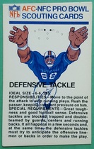 1973 Fleer Pro Bowl Scouting Report #4 Defensive Tackle