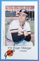 1979 Team Issue San Francisco Giants Police #NNO Roger Metzger