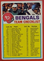 1973 Topps Team Checklists #20 Bengals