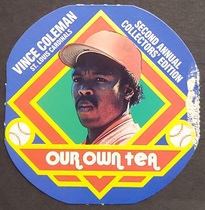 1988 Our Own Tea Discs #11 Vince Coleman
