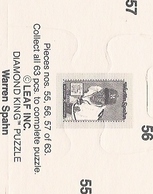 1989 Donruss Warren Spahn Puzzle #55-57 Warren Spahn