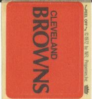 1972 Fleer Helmet and Logo Cloth Patches (72 copyright on 72-75 sets) #L Cleveland Browns