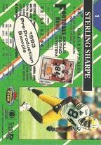 1993 Stadium Club Pre-Production #1 Sterling Sharpe