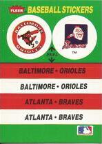 1988 Fleer Stickers 2 on 1 Stadium Back #NNO Atlanta Braves|Baltimore Orioles