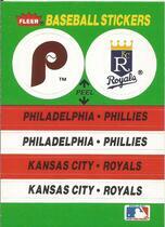 1988 Fleer Stickers 2 on 1 Stadium Back #NNO Kansas City Royals|Philadelphia Phillies