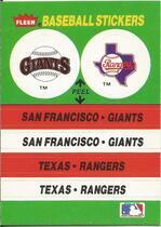 1988 Fleer Stickers 2 on 1 Stadium Back #NNO San Francisco Giants|Texas Rangers