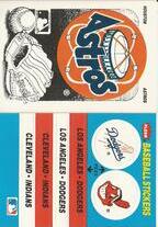 1987 Fleer Stickers 2 on 1 Team Logo Back #NNO Cleveland Indians|Los Angeles Dodgers