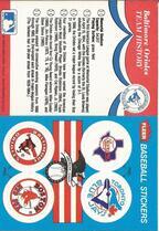 1989 Fleer Stickers 4 on 1 #NNO Blue Jays|Orioles|Rangers|Red Sox
