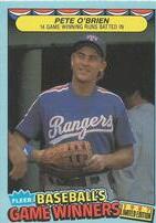 1987 Fleer Game Winners #31 Pete O'Brien