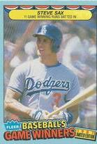 1987 Fleer Game Winners #39 Steve Sax
