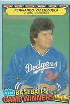 1987 Fleer Game Winners #42 Fernando Valenzuela