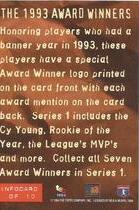 1994 Stadium Club Infocards 10 Card Set #7 Infocard