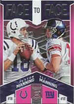 2018 Donruss Elite Face to Face Pink #F2F-12 Eli Manning|Peyton Manning