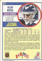 1990 Score Canadian #27 Allan Bester