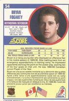 1990 Score Canadian #54 Bryan Fogarty