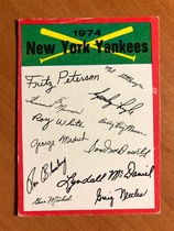 1974 Topps Team Checklists #17 New York Yankees
