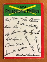 1974 Topps Team Checklists #19 Phillies Team
