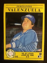 1991 Fleer Wax Box Cards #5 Fernando Valenzuela