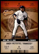 2003 Fleer Authentix Update (126-175) #128 Andy Pettitte