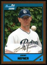 2007 Bowman Draft Draft Picks Gold #BDPP40 Jeremy Hefner