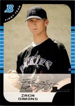 2005 Bowman Draft #BDP91 Zach Simons
