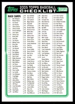 2005 Topps Base Set #CK1 Checklist Green