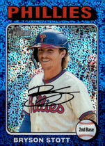 2024 Topps Heritage Chrome Blue Sparkle Refractor #419 Bryson Stott