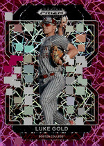 2022 Panini Prizm Draft Picks Neon Pink Velocity Prizm #PDP147 Luke Gold