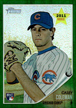 2011 Topps Heritage Chrome Green Refractors #C44 Casey Coleman
