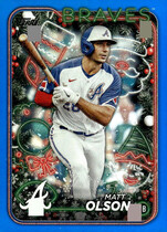 2024 Topps Holiday Blue Metallic Glitter #H146 Matt Olson